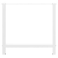 Pieds de table à manger Blanc 2 pièces 70 x (72-73) cm Acier 536883536883