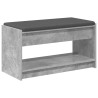 Banc d'entrée avec coussin Gris Béton 83 x 38 x 45 cm 536884536884