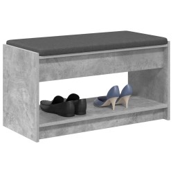 Banc d'entrée avec coussin Gris Béton 83 x 38 x 45 cm 536884536884