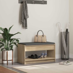 Banc d'entrée avec coussin Chêne Sonoma 83 x 38 x 45 cm 536885536885