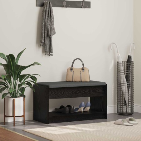 Banc d'entrée avec coussin Chêne Noir 83 x 38 x 45 cm 536886536886