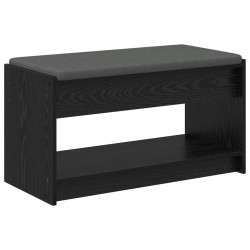 Banc d'entrée avec coussin Chêne Noir 83 x 38 x 45 cm 536886536886