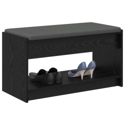 Banc d'entrée avec coussin Chêne Noir 83 x 38 x 45 cm 536886536886