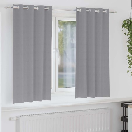 Rideaux occultants avec anneaux 2 pcs Gris clair 175 x 140 cm 536887536887