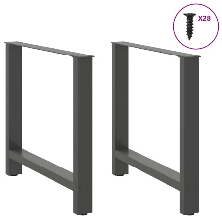 Pieds de table à manger Anthracite 2 pièces 70 x (72-73) cm Acier 536890536890