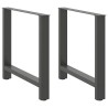 Pieds de table à manger Anthracite 2 pièces 70 x (72-73) cm Acier 536890536890