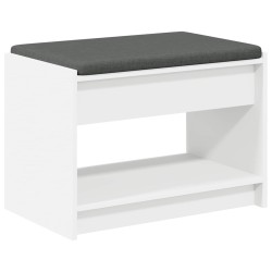 Banc d'entrée Blanc 63 x 38 x 45 cm Bois Ingénierie et Tissu 536891536891