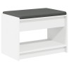 Banc d'entrée Blanc 63 x 38 x 45 cm Bois Ingénierie et Tissu 536891536891