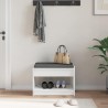 Banc d'entrée Blanc 63 x 38 x 45 cm Bois Ingénierie et Tissu 536891536891