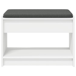 Banc d'entrée Blanc 63 x 38 x 45 cm Bois Ingénierie et Tissu 536891536891