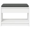 Banc d'entrée Blanc 63 x 38 x 45 cm Bois Ingénierie et Tissu 536891536891