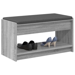 Banc d'entrée avec coussin Gris Sonoma 83 x 38 x 45 cm 536892536892