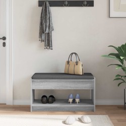 Banc d'entrée avec coussin Gris Sonoma 83 x 38 x 45 cm 536892536892