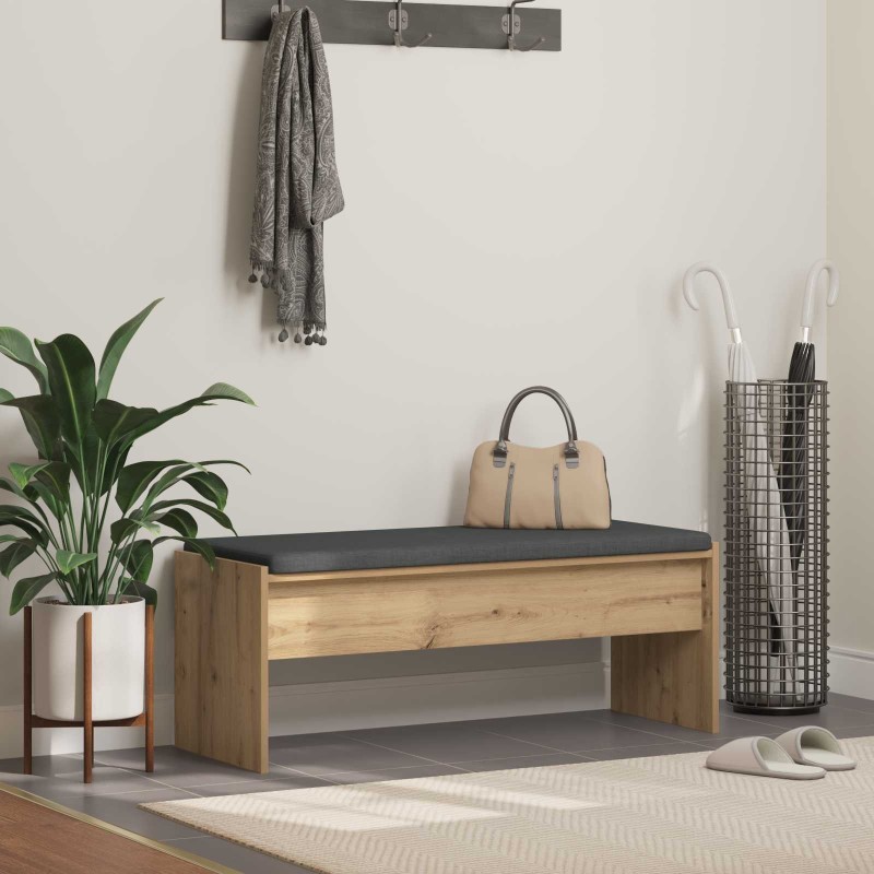 Banc d'entrée avec coussin Chêne artisanal 103 x 38 x 40 cm 536895536895