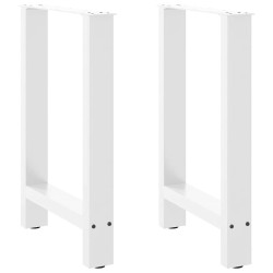 Pieds de table à manger Blanc 2 pièces 60 x (72-73) cm Acier 536896536896