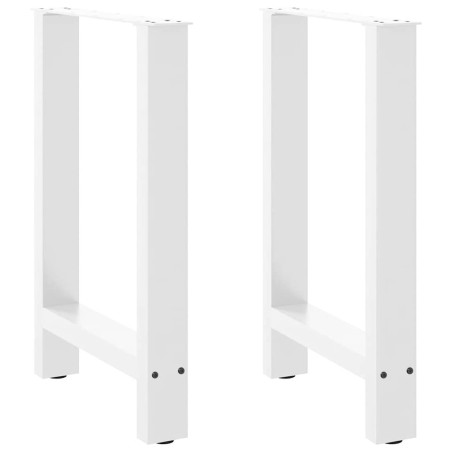Pieds de table à manger Blanc 2 pièces 60 x (72-73) cm Acier 536896536896