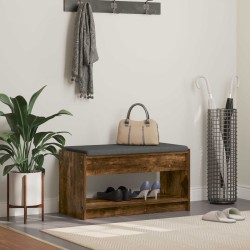 Banc d'entrée avec coussin Chêne Fumé 83 x 38 x 45 cm 536899536899