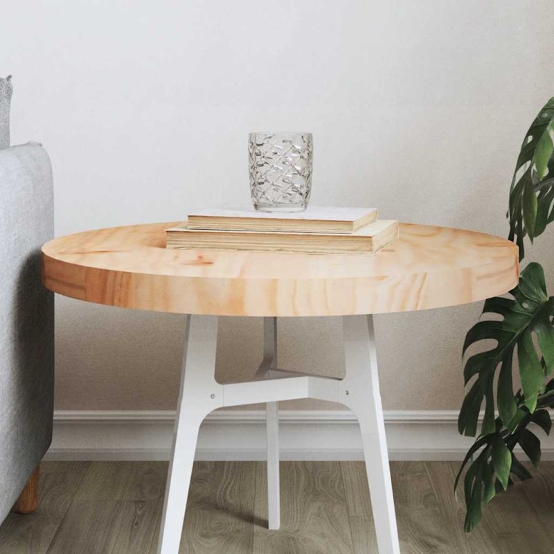 Dessus de table rond Ø50x3 cm bois de pin massif 536906536906