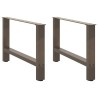 Pieds de table basse en acier naturel, 2 pièces, 70 x (42-43) cm 536909536909