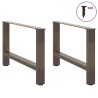 Pieds de table basse en acier naturel, 2 pièces, 70 x (42-43) cm 536909536909