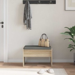Banc d'entrée avec coussin Chêne Sonoma 63 x 38 x 40 cm 536910536910