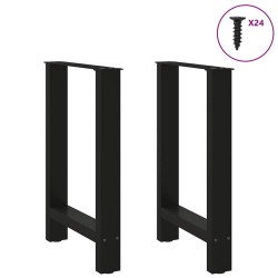 Pieds de table à manger Noir 2 pièces 50 x (72-73) cm Acier 536912536912