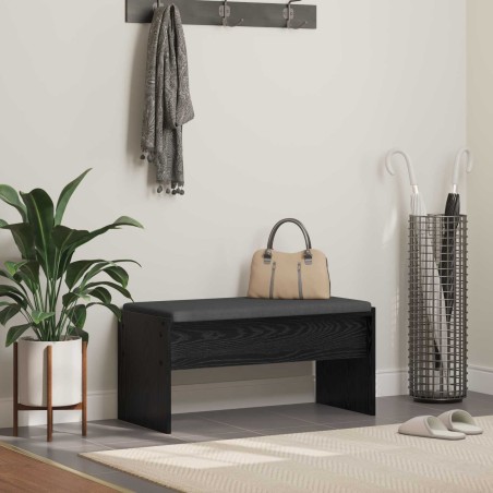 Banc d'entrée avec coussin Chêne noir 83 x 38 x 40 cm 536913536913