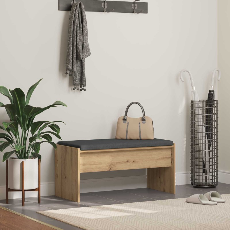 Banc d'entrée avec coussin Chêne artisanal 83 x 38 x 40 cm 536914536914