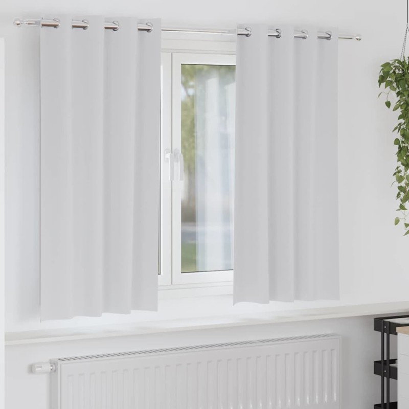 Rideaux occultants avec anneaux 2 pcs Gris pâle 175 x 140 cm 536915536915