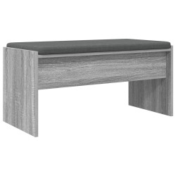 Banc d'entrée avec coussin Gris Sonoma 83 x 38 x 40 cm 536916536916