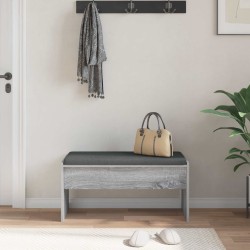 Banc d'entrée avec coussin Gris Sonoma 83 x 38 x 40 cm 536916536916