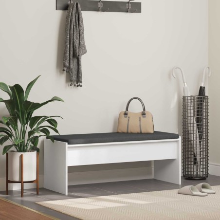 Banc d'entrée avec coussin Blanc 103 x 38 x 40 cm 536917536917