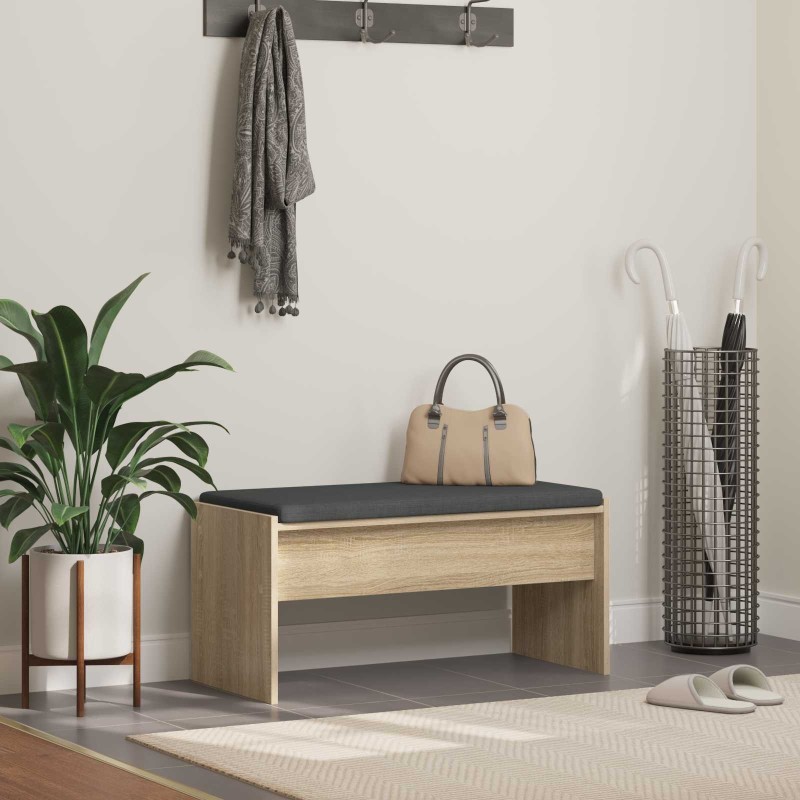 Banc d'entrée avec coussin Chêne Sonoma 83 x 38 x 40 cm 536919536919