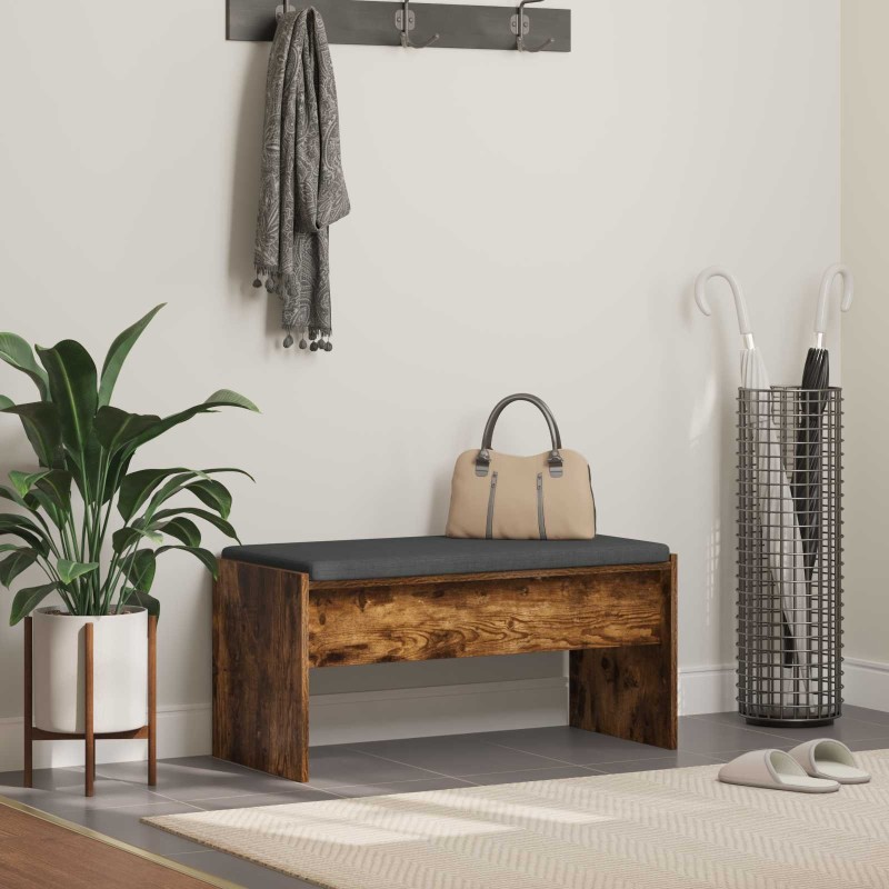 Banc d'entrée avec coussin Chêne fumé 83 x 38 x 40 cm 536921536921