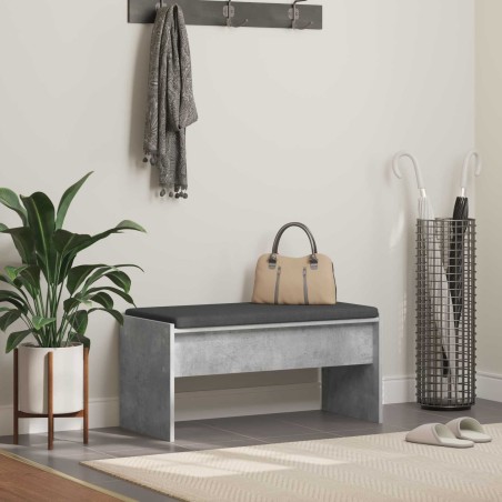 Banc d'entrée avec coussin Gris béton 83 x 38 x 40 cm 536923536923