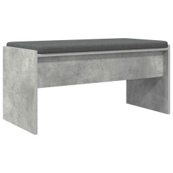 Banc d'entrée avec coussin Gris béton 83 x 38 x 40 cm 536923536923