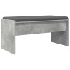Banc d'entrée avec coussin Gris béton 83 x 38 x 40 cm 536923536923