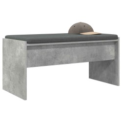 Banc d'entrée avec coussin Gris béton 83 x 38 x 40 cm 536923536923
