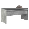 Banc d'entrée avec coussin Gris béton 83 x 38 x 40 cm 536923536923