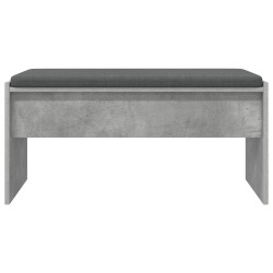 Banc d'entrée avec coussin Gris béton 83 x 38 x 40 cm 536923536923