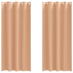 Rideaux occultants avec anneaux 2 pcs Marron Clair 260 x 140 cm 536924536924