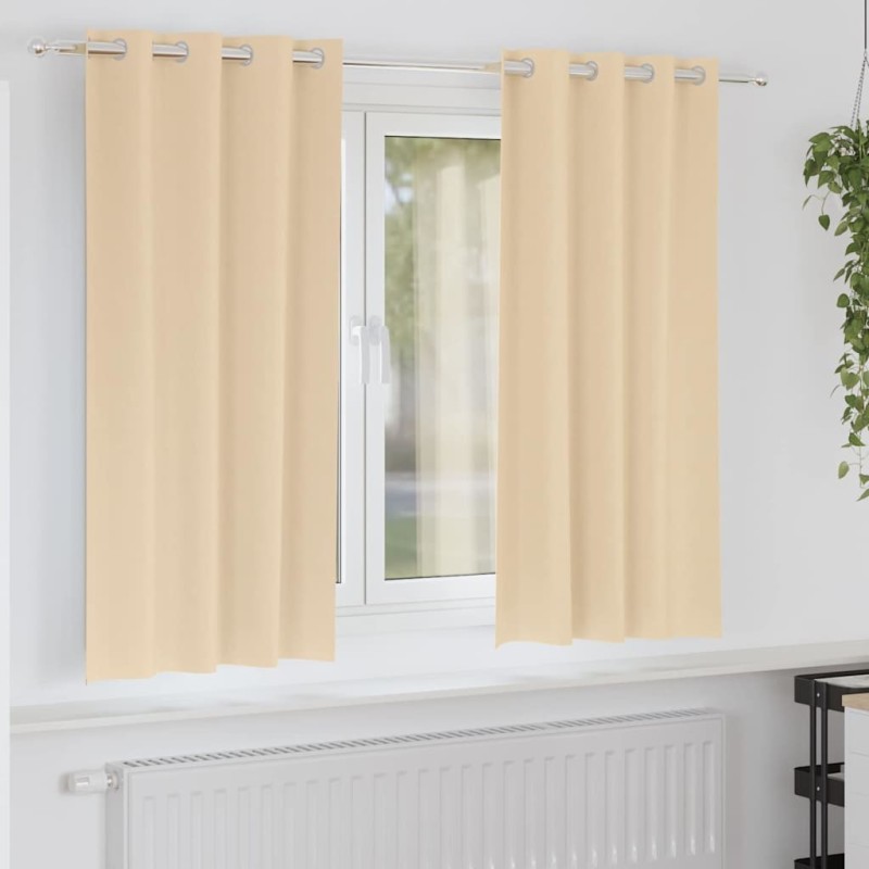 Rideaux occultants avec anneaux 2 pcs Crème 175 x 140 cm 536925536925
