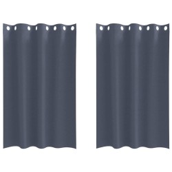 Rideaux occultants avec anneaux 2 pcs Anthracite 175 x 140 cm 536926536926