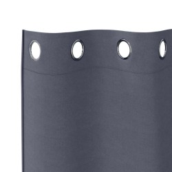 Rideaux occultants avec anneaux 2 pcs Anthracite 175 x 140 cm 536926536926