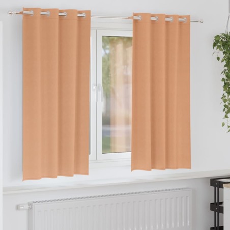 Rideaux occultants avec anneaux 2 pcs Marron Clair 175 x 140 cm 536929536929