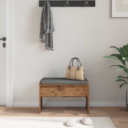 Banc d'entrée avec coussin Bois ancien 63 x 38 x 40 cm 536930536930