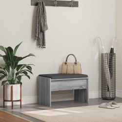Banc d'entrée avec coussin Gris Sonoma 63 x 38 x 40 cm 536931536931