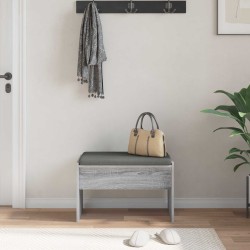 Banc d'entrée avec coussin Gris Sonoma 63 x 38 x 40 cm 536931536931