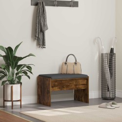 Banc d'entrée avec coussin Chêne fumé 63 x 38 x 40 cm 536932536932