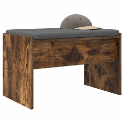 Banc d'entrée avec coussin Chêne fumé 63 x 38 x 40 cm 536932536932